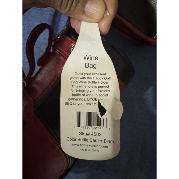 Prime Ware Inc Classic Golf Bag Wine Tote For Wine Champange or Spirits - Picture 2 of 6